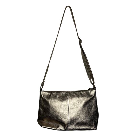 The Sak Collective Bag Metallic Gray Lance Leather Embossed Crossbody Purse - Picture 1 of 10